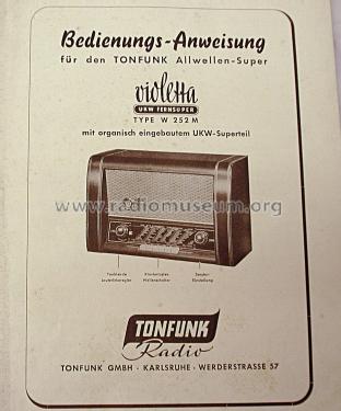 Violetta W252M; Tonfunk GmbH; (ID = 1381304) Radio