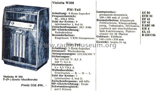 Violetta W501 Ch= W201 [goldfarbige Skala]; Tonfunk GmbH; (ID = 2822896) Radio