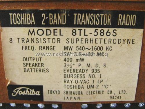 2-Band 8-Transistor 8TL-586S; Toshiba Corporation; (ID = 1331057) Radio