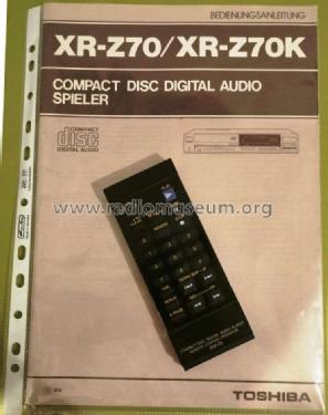 Compact Disc Digital Audio Player XR-Z70; Toshiba Corporation; (ID = 2598188) Enrég.-R