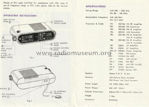 FM-AM Solid State Digital Clock Radio RC-803 F; Toshiba Corporation; (ID = 2412369) Radio