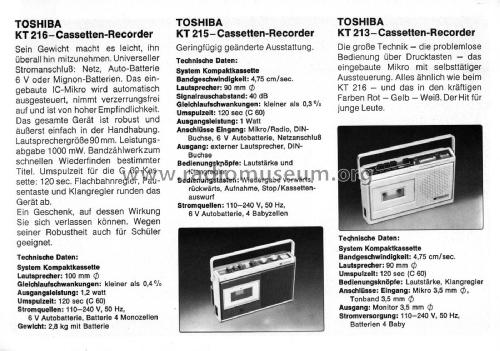 KT213; Toshiba Corporation; (ID = 2106089) Enrég.-R