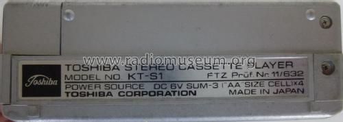 Stereo Cassette Player KT-S1; Toshiba Corporation; (ID = 1454802) R-Player