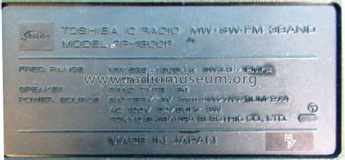 RP-1800F; Toshiba Corporation; (ID = 2598517) Radio