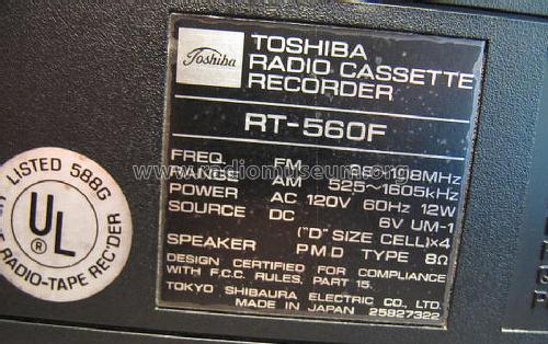 RT-560F; Toshiba Corporation; (ID = 1231743) Radio