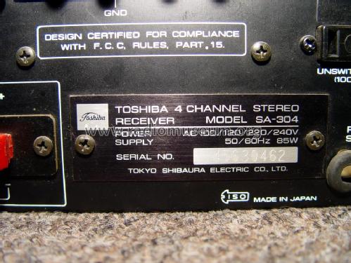 SA-304; Toshiba Corporation; (ID = 1117627) Radio