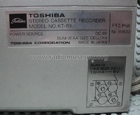 Stereo Cassette Recorder KT-R1; Toshiba Corporation; (ID = 1737548) Enrég.-R