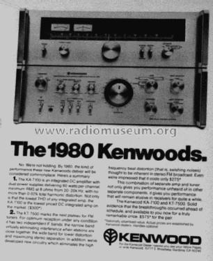AM-FM Stereo Tuner KT-7500; Kenwood, Trio- (ID = 1180444) Radio