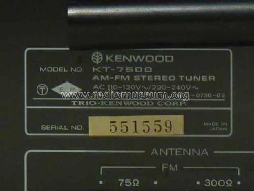 AM-FM Stereo Tuner KT-7500; Kenwood, Trio- (ID = 2312596) Radio