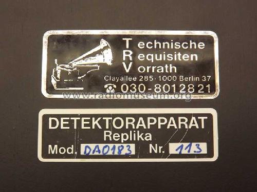 Nachbau Nora Detektorapparat DA0183; TRV, Technische (ID = 1961654) Galène