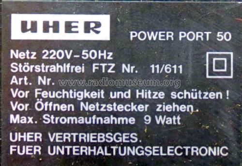 3 Band Cassette Recoder Power Port 50; Uher Werke; München (ID = 2117399) Radio