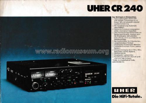 CR240; Uher Werke; München (ID = 2923630) R-Player