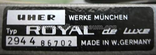 Royal de Luxe ab Nr. 2944 15102; Uher Werke; München (ID = 1279610) R-Player