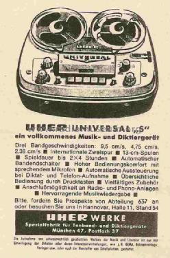 Universal S; Uher Werke; München (ID = 705944) Reg-Riprod