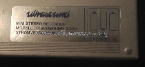 Discosound - Stereo Cassette Recorder - Mini Stereo Recorder 3000; Ultrasound, Gebr. (ID = 1730710) Sonido-V