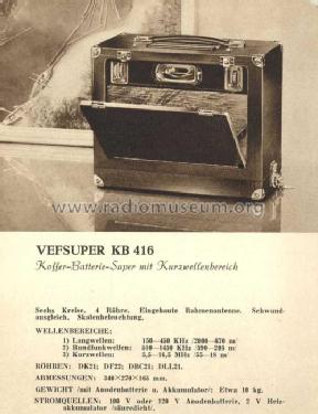 Vefsuper KB416; VEF Radio Works (ID = 34860) Radio
