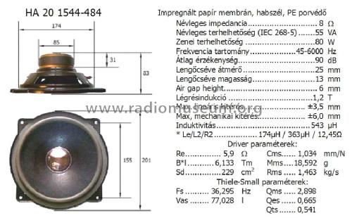Speaker HA20/1138/484; Videoton; (ID = 839500) Parlante