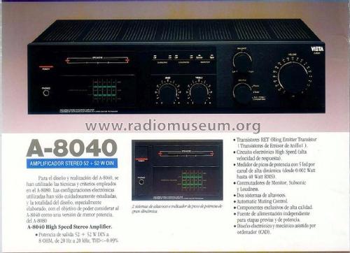 Stereo Integrated Amplifier A-8040; Vieta Audio (ID = 1884844) Ampl/Mixer