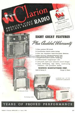 Clarion C-103 The Aristocrat; Warwick Mfg. Corp., (ID = 1076192) Radio
