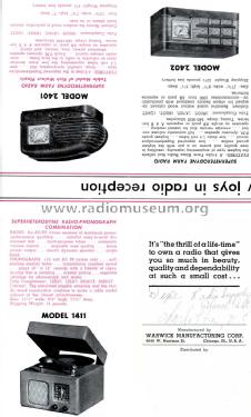 Troubador 1411 ; Warwick Mfg. Corp., (ID = 1674823) Radio