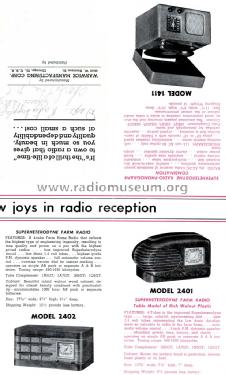 Troubador 2-401 ; Warwick Mfg. Corp., (ID = 1674811) Radio