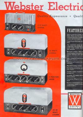 Amplifier 35-50 Watt ; Webster Electric (ID = 1058066) Ampl/Mixer