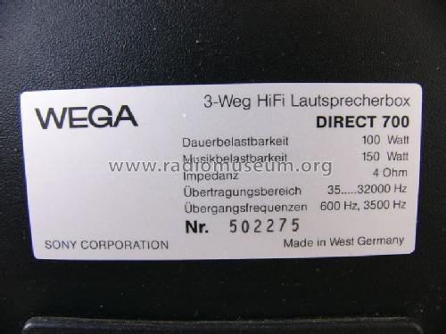 3-Weg HiFi Lautsprecherbox Direct 700; Wega, (ID = 1622502) Speaker-P