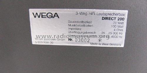 3-Weg-HiFi-Lautsprecherbox direct 200; Wega, (ID = 1949276) Speaker-P