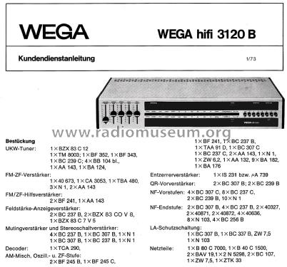 HiFi 3120 B; Wega, (ID = 2223851) Radio