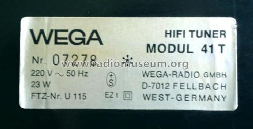 HiFi Tuner Modul 41 T; Wega, (ID = 1577841) Radio