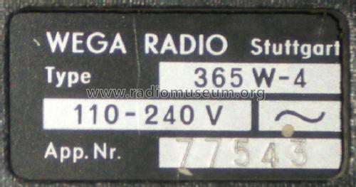 Lux 365W-4; Wega, (ID = 888990) Radio