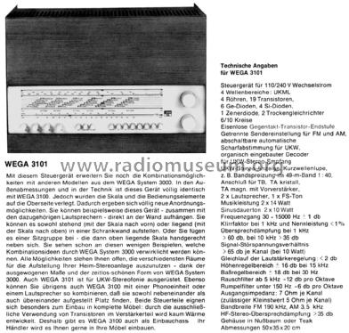 System 3000 3101; Wega, (ID = 2223120) Radio