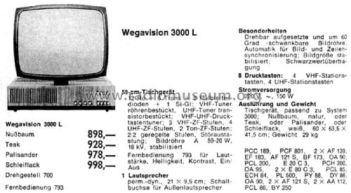 Wegavision 3000L; Wega, (ID = 2455313) Television