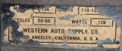 2136 Ch= W492; Western Auto Supply (ID = 1277587) Radio
