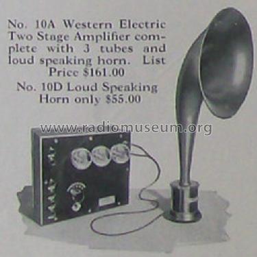 10-D Loud Speaking Horn Loud Speaking Telephone Outfit; Western Electric (ID = 1186042) Parleur