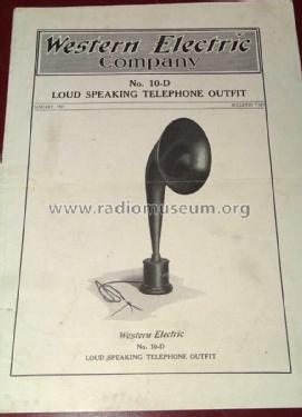 10-D Loud Speaking Horn Loud Speaking Telephone Outfit; Western Electric (ID = 2804948) Altavoz-Au