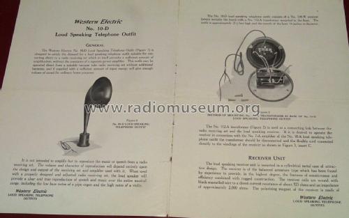 10-D Loud Speaking Horn Loud Speaking Telephone Outfit; Western Electric (ID = 2804949) Parleur