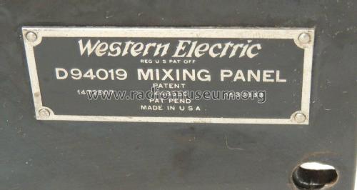 Mixing Panel D94019; Western Electric (ID = 1862462) Ampl/Mixer