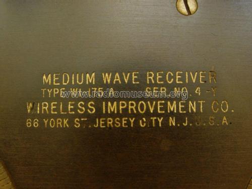 Medium Wave Receiver Type WI-175A; Wireless Improvement (ID = 2038922) mod-pre26