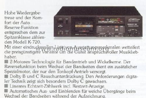 Natural Sound Stereo Cassette Deck K-600; Yamaha Co.; (ID = 652272) Ton-Bild