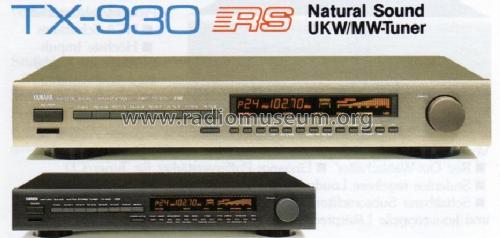 Natural Sound AM/FM Stereo Tuner TX-930; Yamaha Co.; (ID = 1052648) Radio