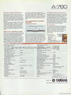 Natural Sound Stereo Amplifier A-760; Yamaha Co.; (ID = 1810711) Ampl/Mixer