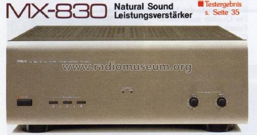 Natural Sound Stereo Power Amplifier MX-830; Yamaha Co.; (ID = 1057083) Ampl/Mixer