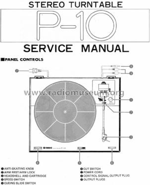 Stereo Turntable P-10; Yamaha Co.; (ID = 1134040) R-Player