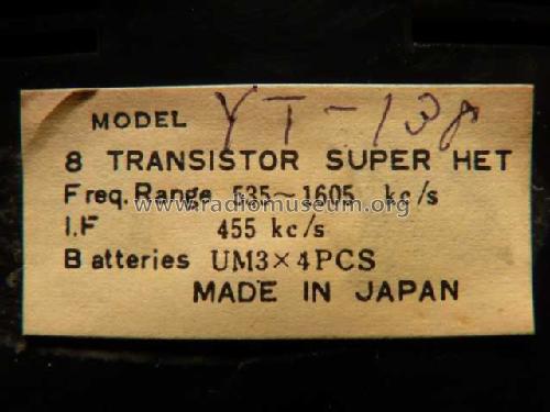 Hi Fi Deluxe 8 Transistor YT-138 ; Yashima Electric (ID = 1368350) Radio