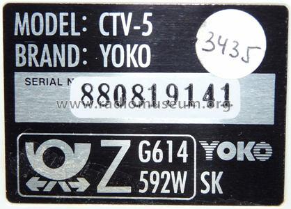 CTV-5; Yoko Electronics, (ID = 721378) Television