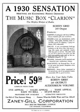 Music Box Clarion ; Zaney-Gill Corp., S. (ID = 2681806) Radio