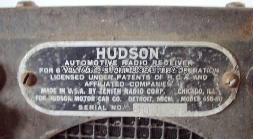 650HD Hudson Terraplane 660-HD Ch= 2057; Zenith Radio Corp.; (ID = 897765) Car Radio