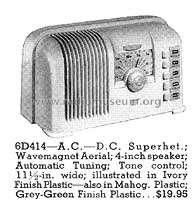 6D-414W Ch=5660/5664; Zenith Radio Corp.; (ID = 91828) Radio