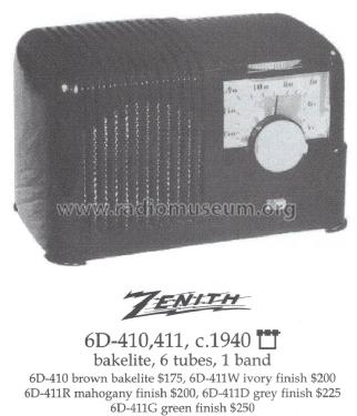 6D-411W Ch=5659/5663; Zenith Radio Corp.; (ID = 1487139) Radio